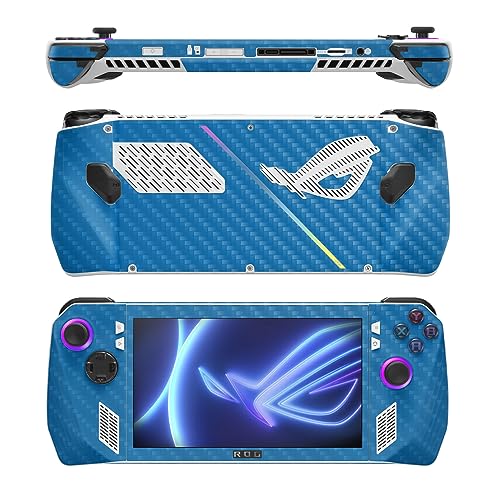Image of MightySkins Carbon Fiber Skin Compatible with Asus ROG Ally - Solid Blue | Protective, Durable Textured Carbon Fiber Finish | Easy to Apply