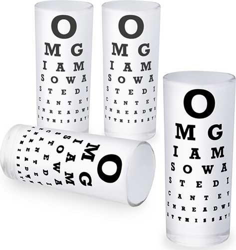 Eye Chart Shot Glasses - Set of 4