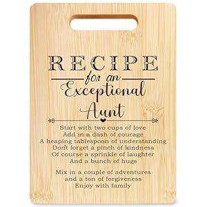 Aunt Gifts Cutting Board, Aunt Gifts from Niece Nephew, Best Aunt Auntie Gifts, Aunt Christmas Birthday Gifts, Recipe for a Exceptional Aunt Bamboo Cutting Boards for Kitchen Aunt Gifts Cutting Board Aunt Gifts from Niece Nephew Best Aunt Auntie Gifts Aunt Christmas Birthday Gifts Recipe for a Exceptional Aunt Bamboo Cutting Boards for Kitchen