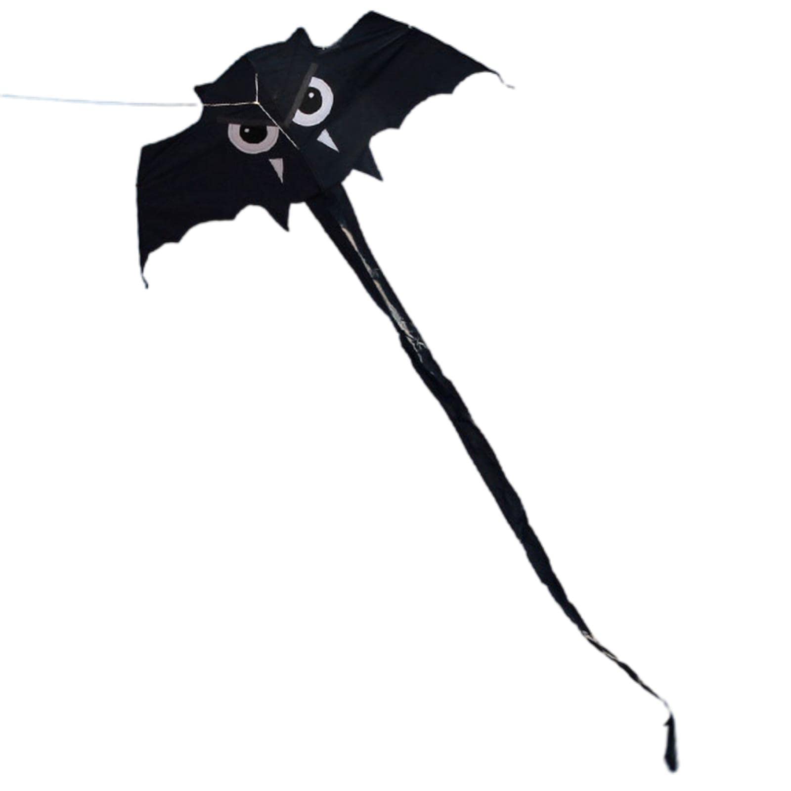 jojomis Novelty Bat Kite Long Tail Animal Flying Toy for Outdoor Activities Park Beach Holiday Black 59x22inch