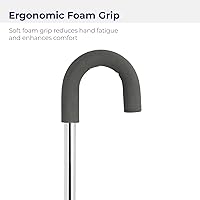 Vista 3 de Drive Medical - Bastón de aluminio con mango redondo y agarre de espuma, color plateado