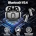 Wireless Earbuds, Bluetooth 5.4 Headphones Bass Stereo, Ear Buds with Noise Cancelling Mic LED Display, IP7 Waterproof in Ear Earphones, 36H Playtime for Laptop Pad Phones Sports Workout, Black