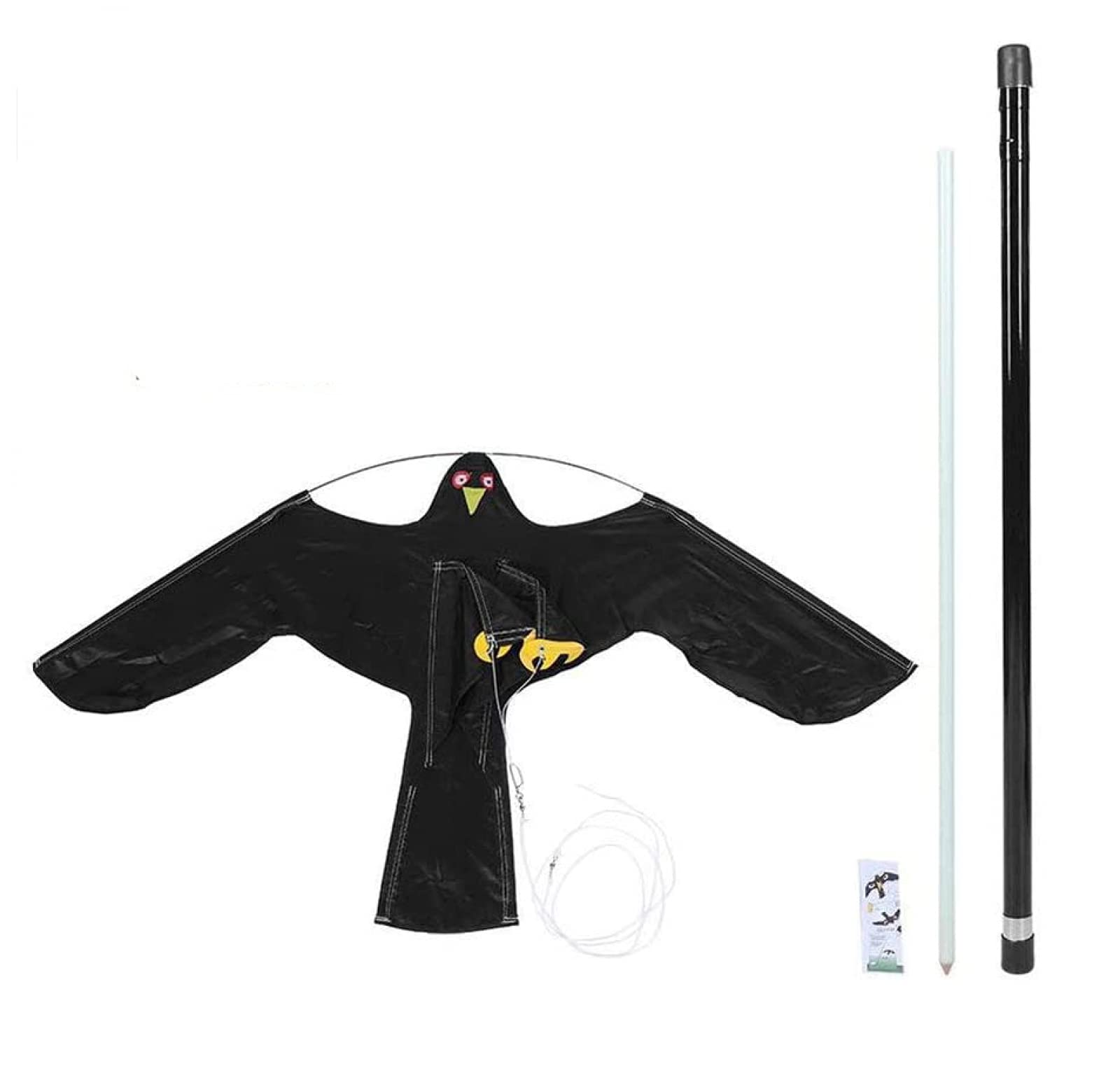 Zyledw Dummy Bird Of Prey Against Pigeons, Crows, Ravens & Other Birds Kites, Bird Repellers Expandable Flying Hawk Bird Scarer Kite With 7M Telescopic Pole