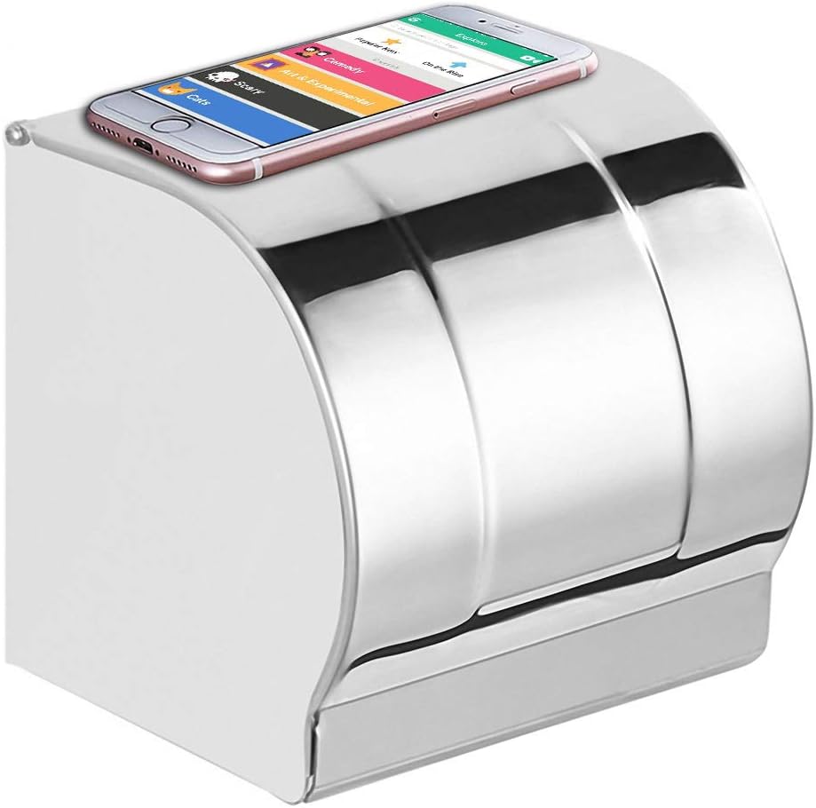 HuaForCity Creative Toilet Bathroom Tissue Paper Holder Waterproof Kitchen PaPer Roll Holder Box Stainless Steel Wall Mounted Cabinet Napkins Storage Rack