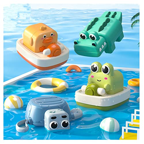 4pcs Juguetes de baño Juguetes de Primavera Juguetes de Piscina de Remo Juguetes de Piscina Flotante Patos Nadadores Tortugas Marinas Tiempo de baño Regalos de Ducha niños niñas niños
