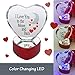 BANBERRY DESIGNS I Love You to The Moon and Back - LED Crystal Heart - Lighted Light Up Heart on a Red Heart Base - Color Changing - Measures 5