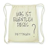100% Baumwolle JOllify METTINGEN Hipster Turnbeutel Tasche Rucksack aus Baumwolle - Farbe: Natur – Design: was ist eigentlich - Farbe: Natur