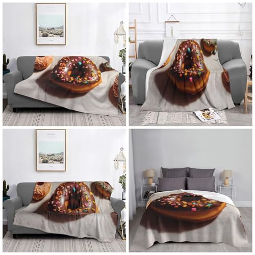 Couverture polaire donut 152x127 cm en flanelle légère et chaude pour lit et canapé - 6