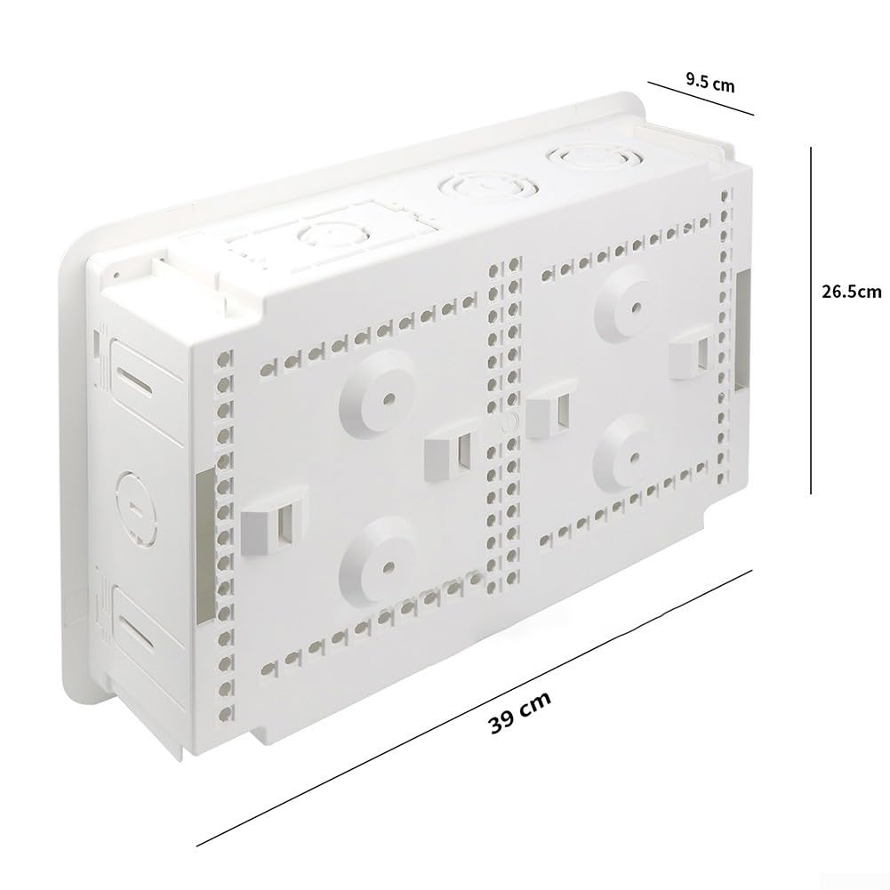 Einbau-TV-Media-Box, 22,9 cm, Medien-Gehäuse, Elektrobox, Kabelmanagement-Box, Doppelzweck-Wandgehäuse für TV-Gerätespeicherung und Medienverteilung, Medienbox, Weiß