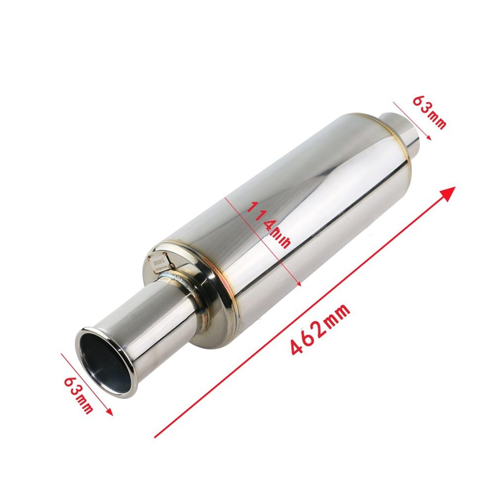 Car Silencer Tłumik wydechowy Rura samochodowa Rezonator 63 mm wyścigowy z łyżką wyścigową uniwersalny
