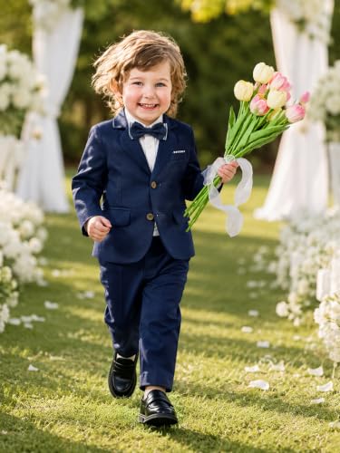 Image of Volunboy Toddler Suit Baby Boy 3 Piece Linen Tuxedo 18M-5T