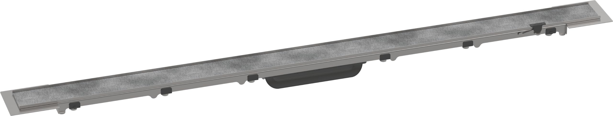 hansgrohe RainDrain Rock - Caniveau de douche linéaire 1000 mm, Siphon de sol découpable et carrelable, 56033000