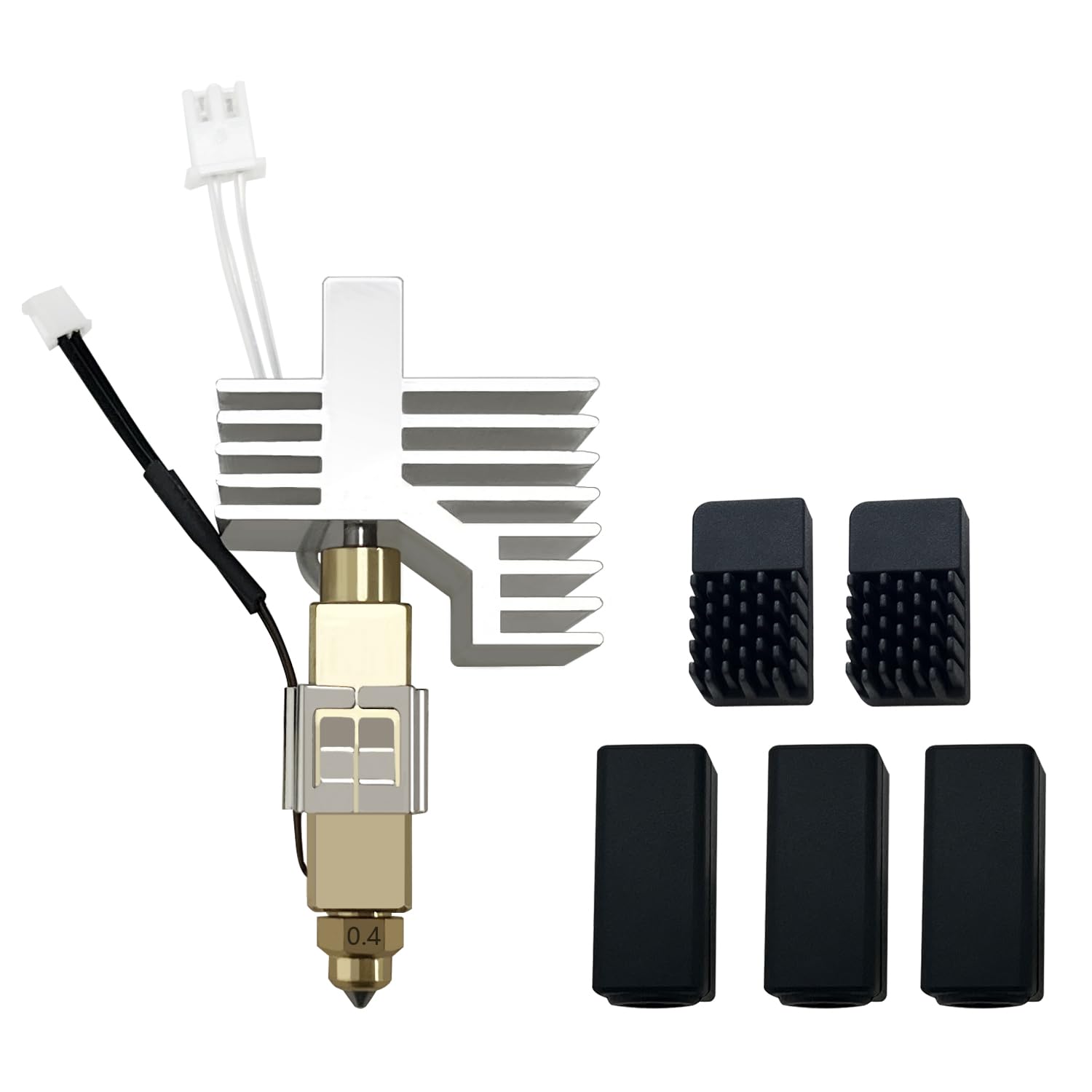 Hotend Kit For Elegoo Centauri 3D Printer – Carbon Ceramic Hotend With Pre-Installed 0.4mm Nozzle & Extra Nozzles