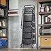 KINGRACK 5 Step Ladder, Folding Step Stool for Adult with Tool Platform, Handrails, Wide Anti-Slip Pedals, Pass 800lbs Load Testing， Portable Safety Step Stool for Home, Kitchen, Black