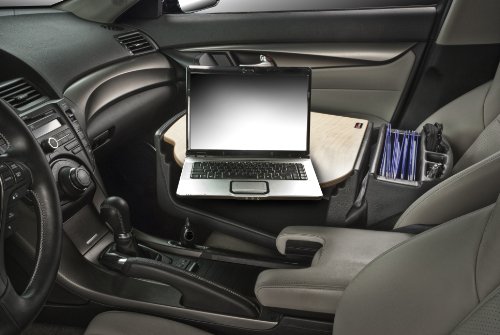 Image of AutoExec Roadmaster Car Desk for Your Vehicle Workstation and Mobile Office, Natural Birch