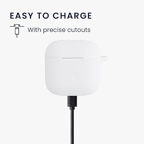 Miniatura 8 de kwmobile Funda de silicona compatible con Xiaomi Redmi Buds 3 - Funda adhesiva con clip - Blanco