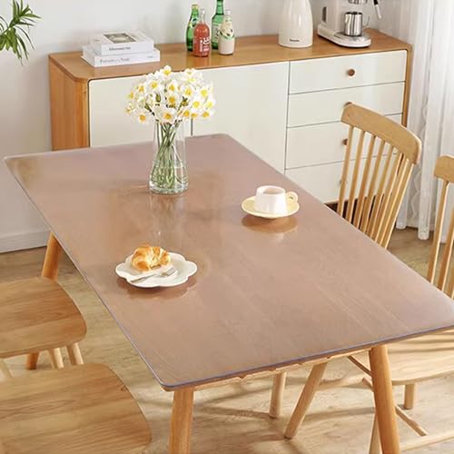 Nappe en plastique transparent essuyable 90x170 pour protecteur de table - 2