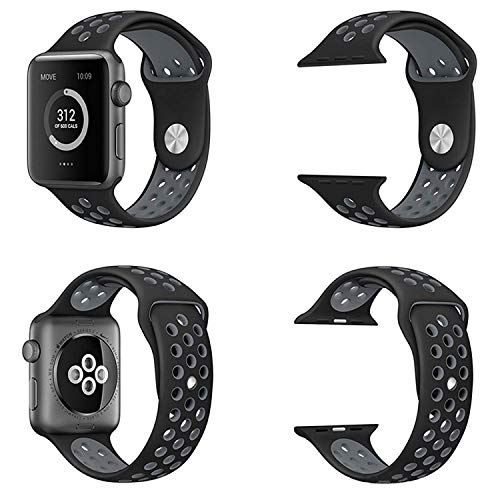 Image of TechMount Silicone Luxury Dotted Sports Watch Band Strap Compatible with Apple Watch Straps 42mm 44mm 45mm 46mm 49mm iWatch Ultra & SE & Series 8 /7 /6 /5 /4 /3 /2 /1 Breathable Replacement Strap