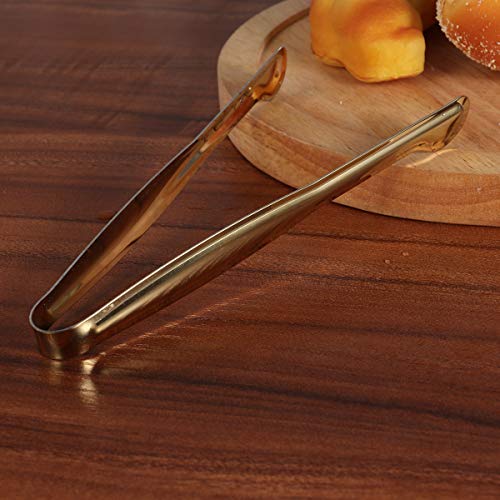 BESTONZON 4 peças de pinças de aço inoxidável de 15 cm, mini pinças de alimentos para servir, pinças