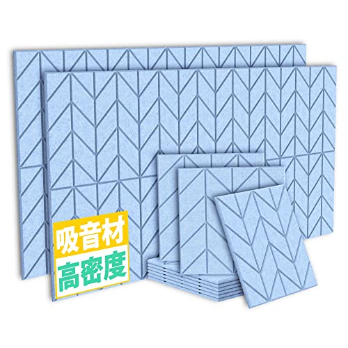 吸音ボード 吸音材 壁 防音材 騒音対策 硬質吸音フェルトボード 防潮 壁と床兼用 吸音パネル 室内装飾 楽器 ピアノ室 消音 防音対策 3Mテープ付き 30cm×30cm×0.9cm 【リーフ・ブルー】 108枚入