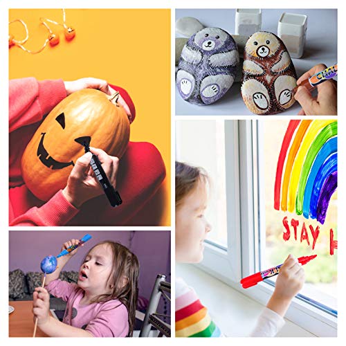 12 Colori Pennarelli a Gesso Liquido, Punta da