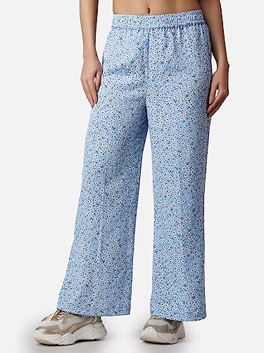 Image of POPWINGS Casual Printed Trouser for Women || Loose Fit Trouser for Women || Stylish Pull-On Trouser for Women || Casual Summer Trousers for Women || Relaxed Fit Full-Length Women Trouser