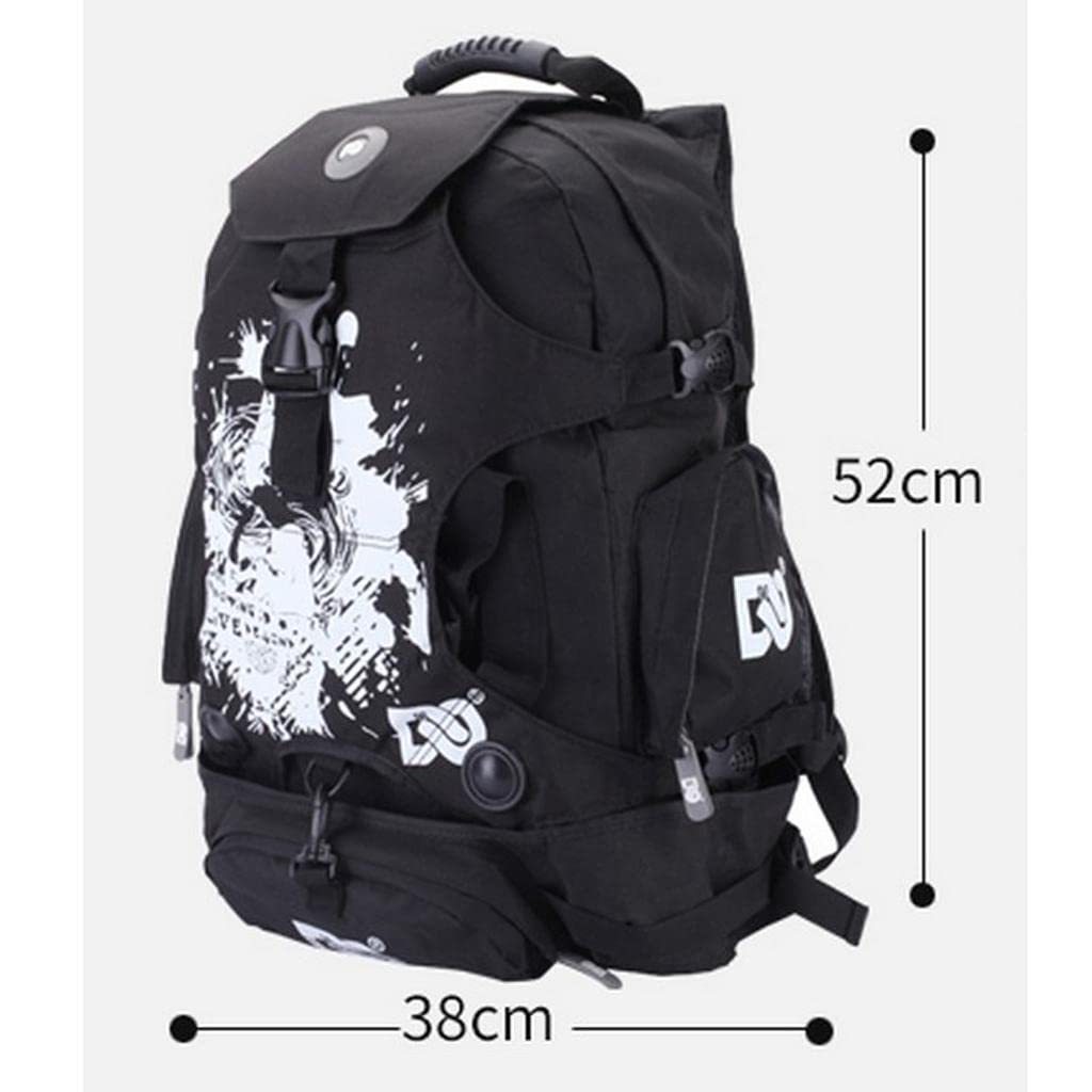 Zaino per Pattini in Linea a Rotelle Borsa per Il Trasporto delle Scarpe da Pattinaggio, Nero B, 53x36x19cm