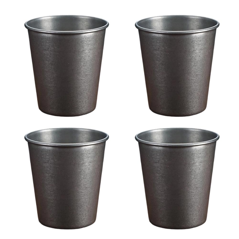 Hndhbfgrt For Party Football Game 4Pcs 300ml Stainless Steel Retro Beer Mug, Camping Drink Cups,Portable Coffee and Juice Tumblers