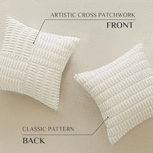 Taies d'oreiller modernes Softalker velours côtelé à rayures 55,9 cm - 3
