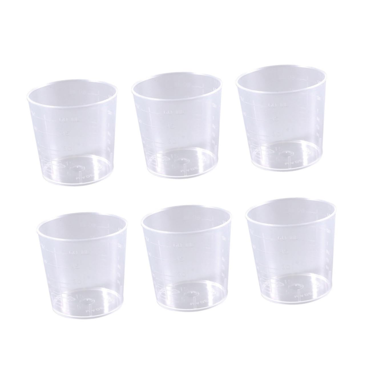 COLLBATH 60ml Liquid Measuring Cups 25pcs Plastic Graduation Beakers for Art Projects