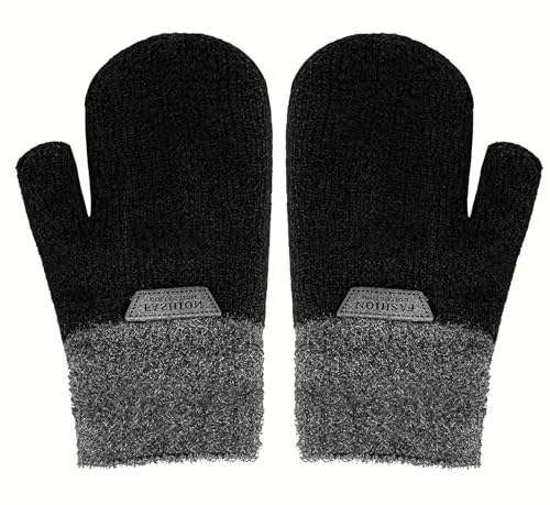 Kids Winter-Warm-Knit-Mittens for Boys-Girls - Double Layer Thick Warm Outdoor Gloves for 5-10Years Kids