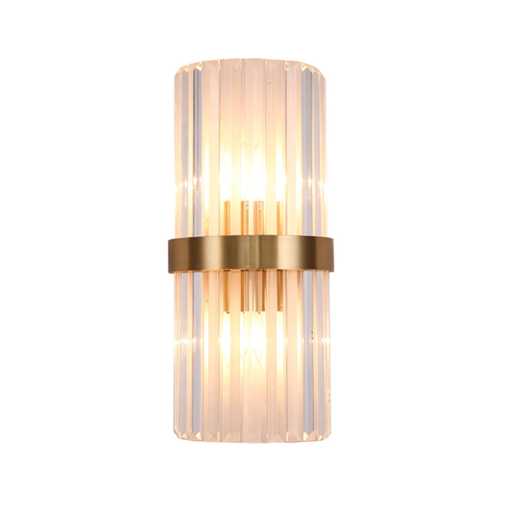 Hnexsei Crystal Wall Sconce Light Fixture, 45cm Modern Luxury Crystal Wall Lamp, E27 Socket, Adjustable Wall Light for Living Room, Bedroom, Hallway (Gold)