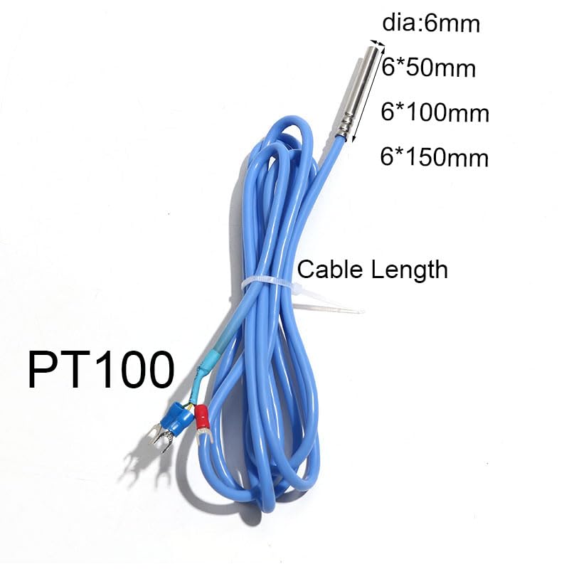 Sensor de Temperatura PT100 Sonda 6mm Clase A/B/AA Cable Silicona PTFE 0,5-5M | Precisión clase AA/A/B, sonda duradera, cable estañado antiinterferencia, fácil integración industrial.