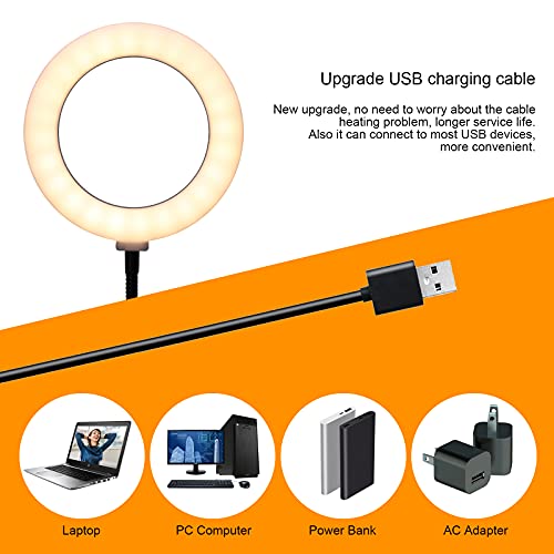 Selfie-Ringlicht mit 3 Modi 10 Helligkeit für Live-Streaming, Make-up, YouTube-Video, Tiktok-Meeting, tragbare LED… – Bild 6