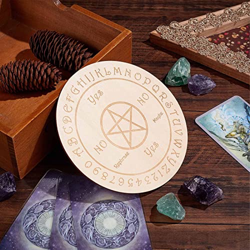 GORGECRAFT Tabla de Madera Redonda de Patrón Estrella para Adivinación y Metafísica, 14.9 cm de Diámetro miniatura 5