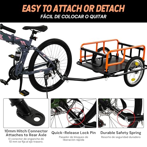 SEKAM Bike Cargo Trailer, 198 lbs Load Capacity, Foldable