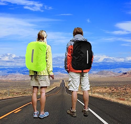 MOPHOEXII Wasserdichte Rucksack-Regenhüllen, ultraleicht, kompakt und faltbar, mit Reflektorstreifen für Wandern, Camping und Reisen… – Ansicht 6