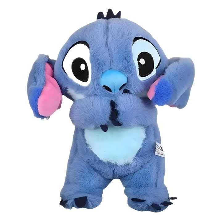 Image of Tinytotem Stitch Sleeping Breathing Teddy with Music and Light Soft Toy for Girls Huggable Heart Beat Plush Toys for Kids & Babies Cuddly Animal Stuff Huggable Gifts for Toddlers Blue 32 cm