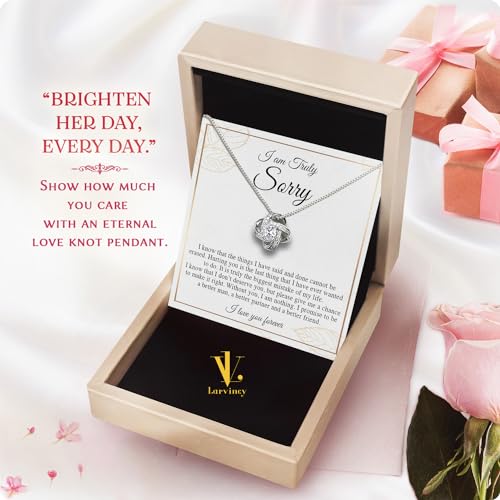 Larvincy I Love You I'm Sorry Gifts For Her, Apology Gift For Her - Wife, Girlfriend, Soulmate - Forgive Me Necklace With Heartfelt Message In A Stunning Box, Let's Start Over Love Necklace Present3