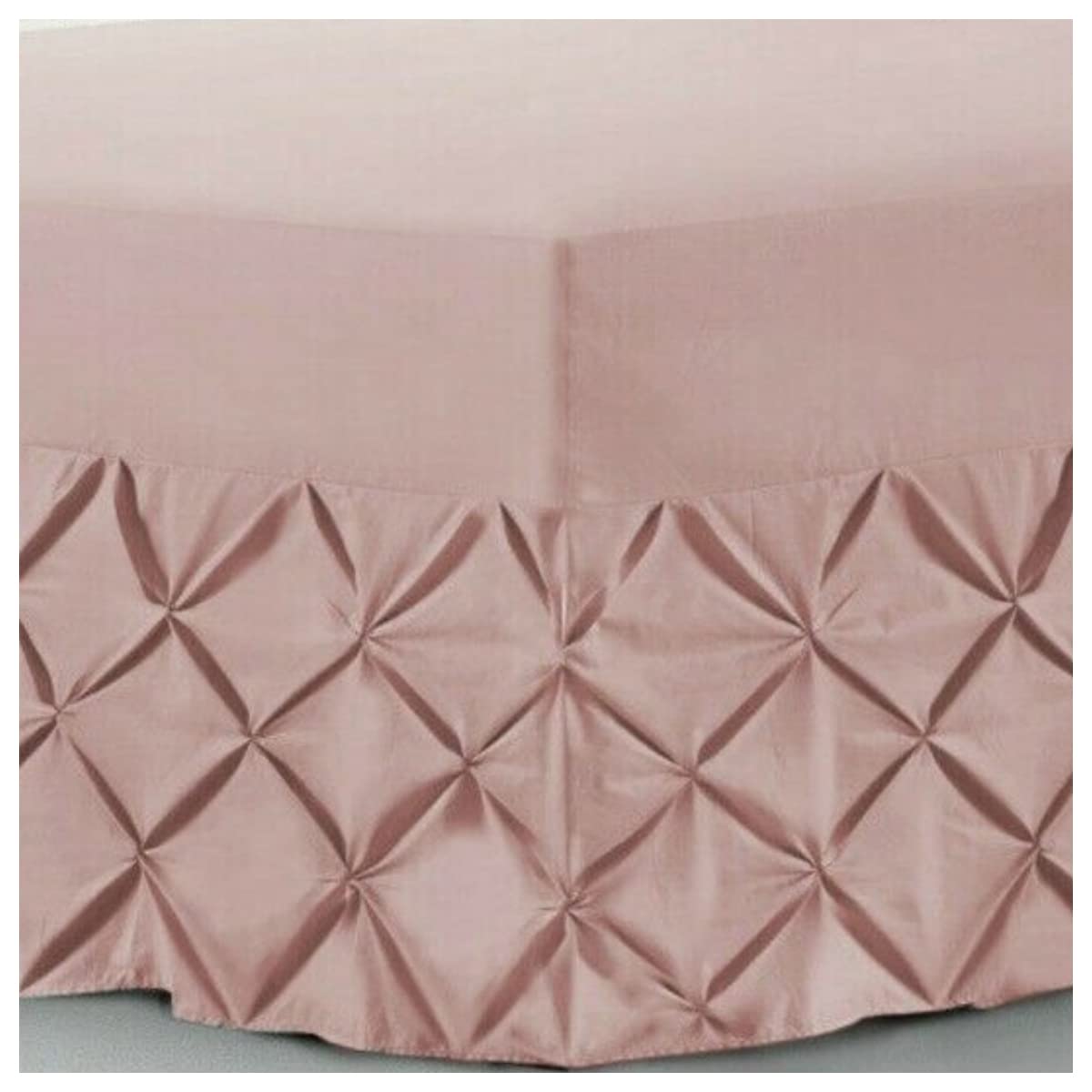 Double Bed Valance Sheet 100% Egyptian Cotton 200 Thread Count Extra Deep Skirt Pocket Mattress White | Silver | Charcoal | Pink Fitted Bed Sheets (Double, Pink)