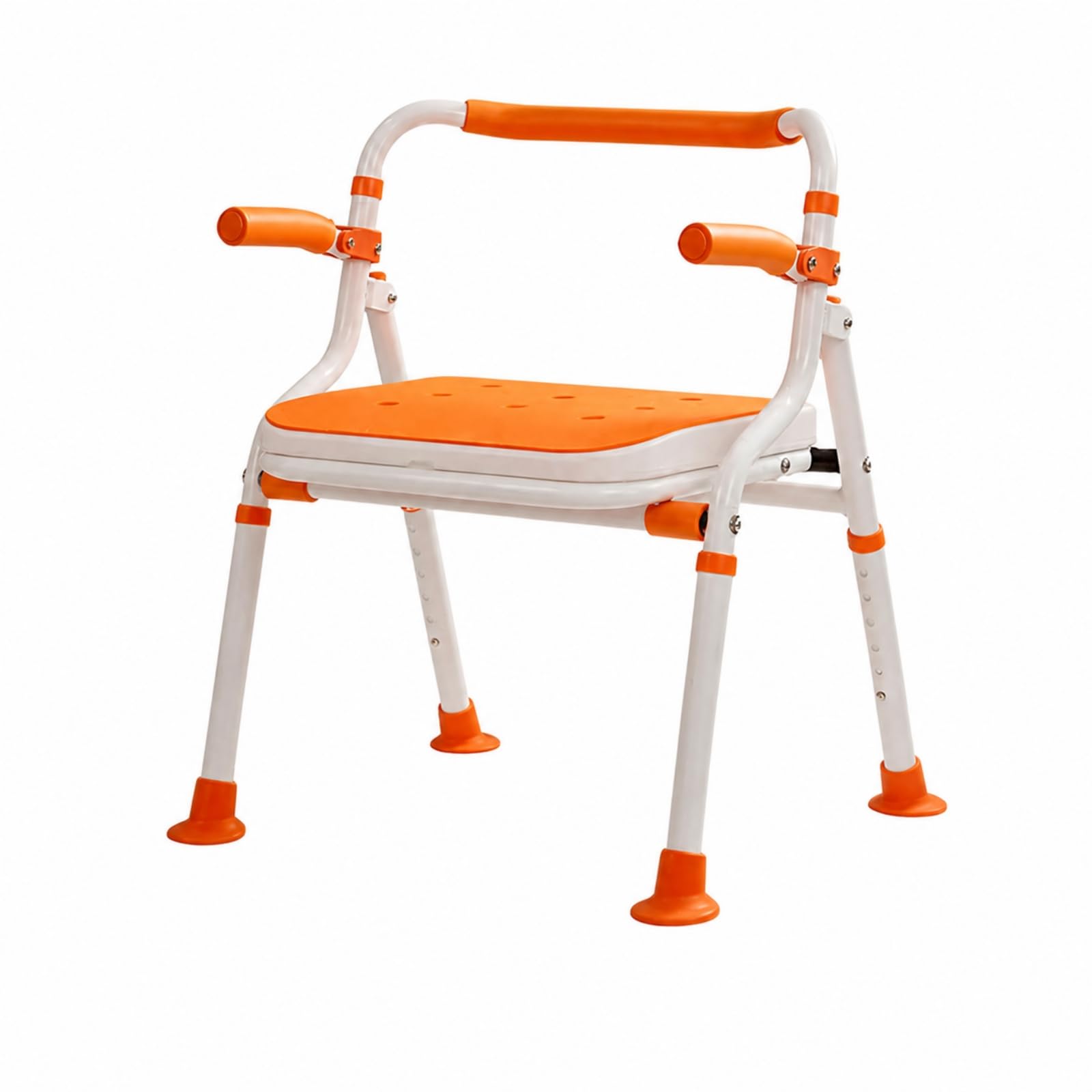 Silla Ducha con Reposabrazos Abatibles Compacto Silla Ducha Plegable Resistente para Uarios Mayores, Espalda