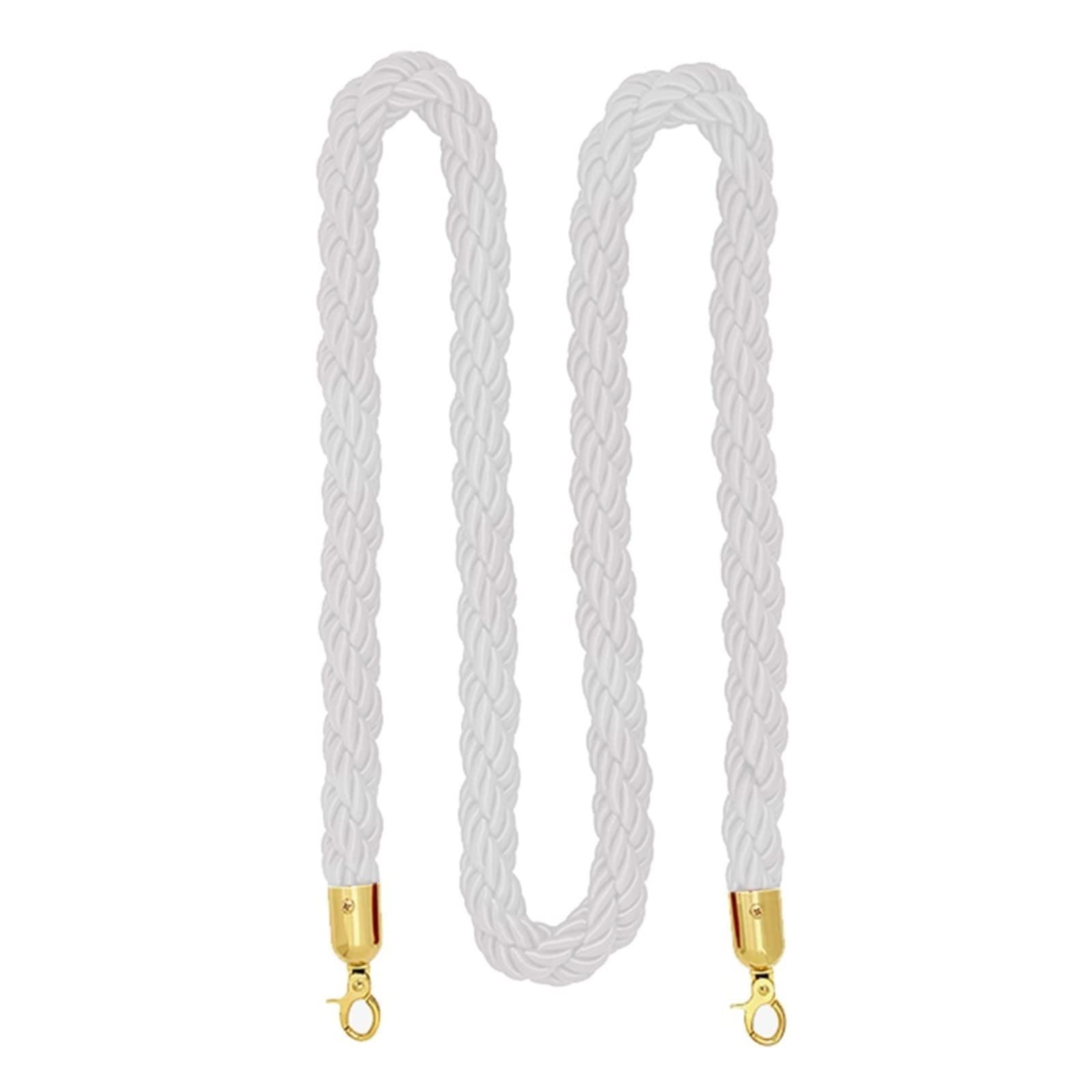 Guardrail rope， Multi-Color Optional Stanchion Hemp Rope, Long Twisted Barrier for Queue Divider, Crowd Control of Restaurants/Theater/Dressing Rooms/(White,Length 0.9M/3Ft/36In)