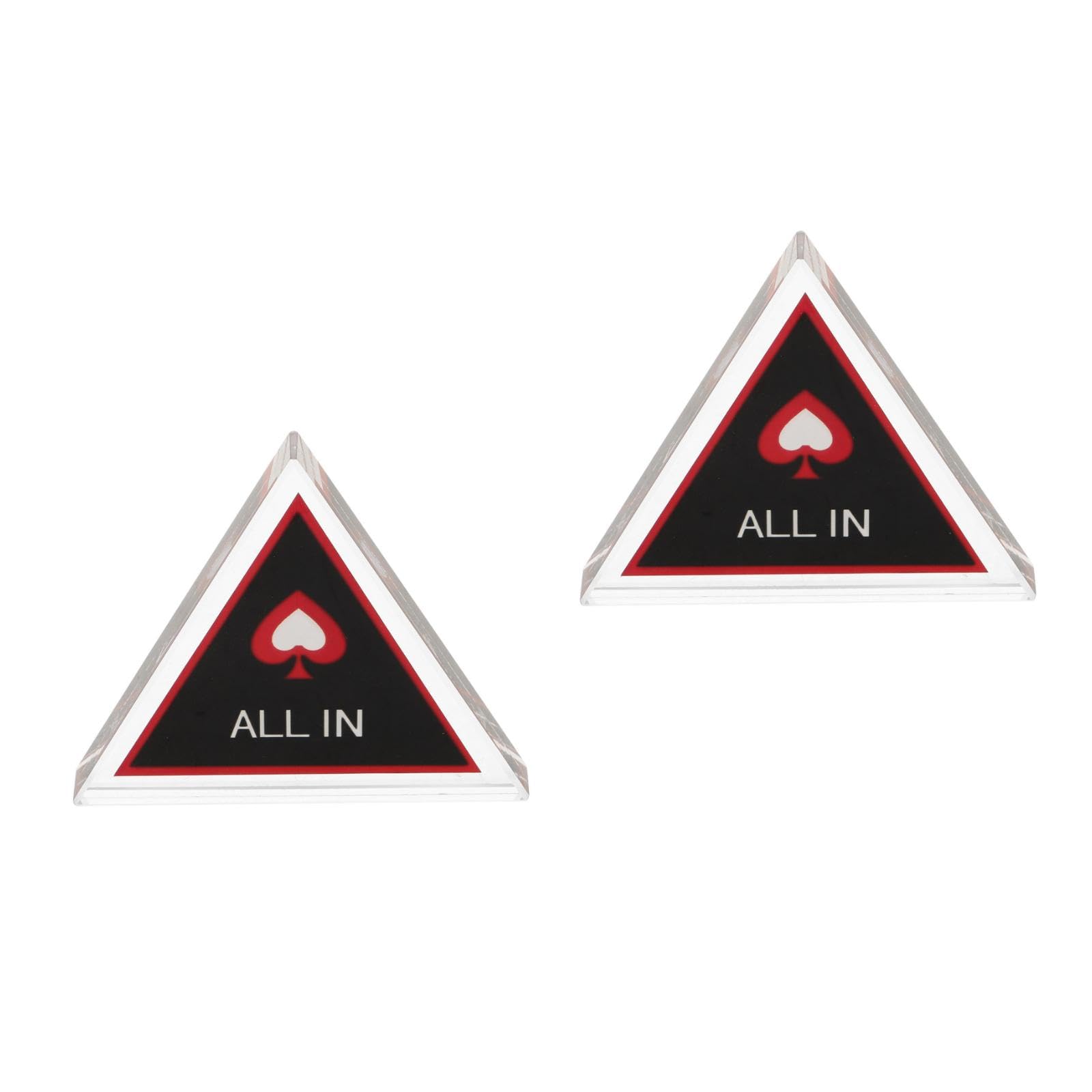 Toddmomy 2pcs All in Chip Buttons, Triangle Poker Dealer Button, Double Layer Poker Chips Game for Party Game Night Home Gatherings