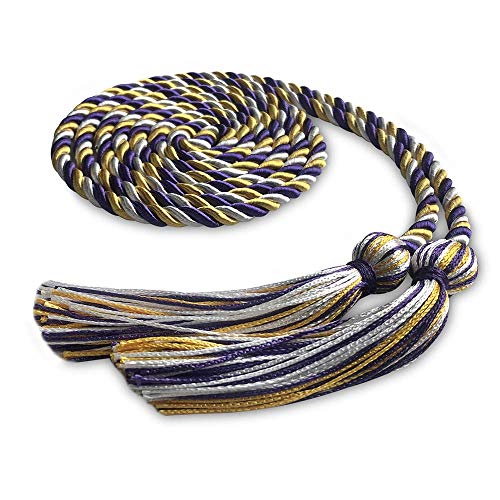 Image of Endea Graduation Single Honor Cord Three-Color (Purple /Gold /White)