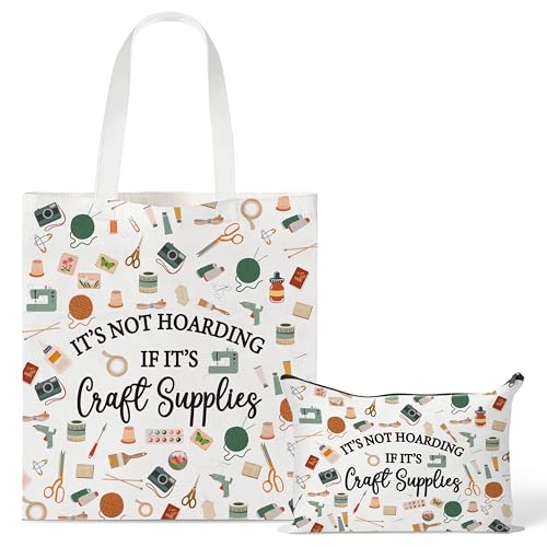 Image of Y1tvei Canvas Bags Gifts, Tote Bag with Makeup Pouch, Birthday Party Favors