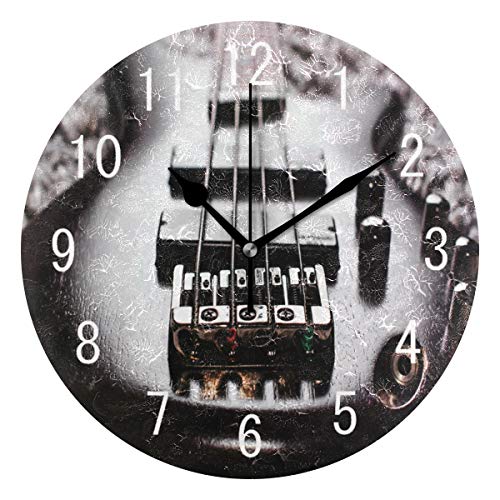 Use7 Home Decor - Reloj de Pared Redondo de acrílico con diseño de bajo Musical para Sala de Estar, Cocina, Dormitorio Cover