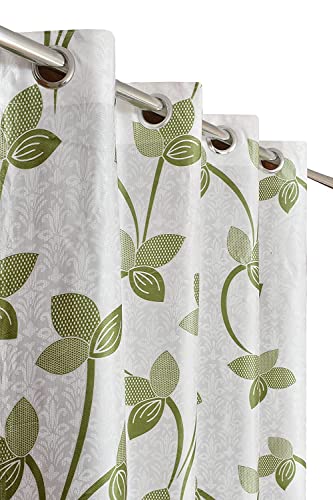 Image of Long Door Heavy Quality Print Curtains 9 Feet Long | High Tenacity Yarn Polyester Curtains | Premium Screens for Home Office | Prada for Living Room Bedroom | (Green, 1pc)