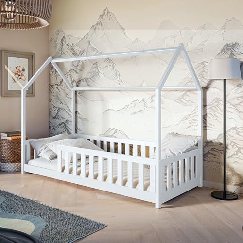 Kids Collective Kinderbett Hausbett Bodenbett 90x200 cm Bett mit...