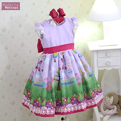 Vestido da peppa pig festa infantil superluxo