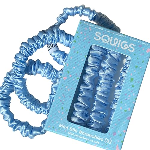 Squigs Pure Mulberry Silk Mini Scrunchies – 3-Pack